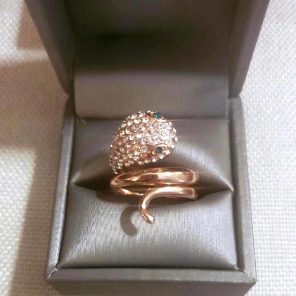 Rose Gold & Cubic Zirconia Snake Ring
